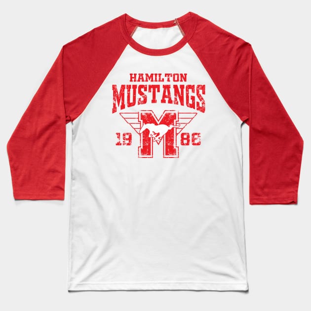 Youngblood Hamilton Mustangs Hockey Club Vintage Baseball T-Shirt by Aldebaran